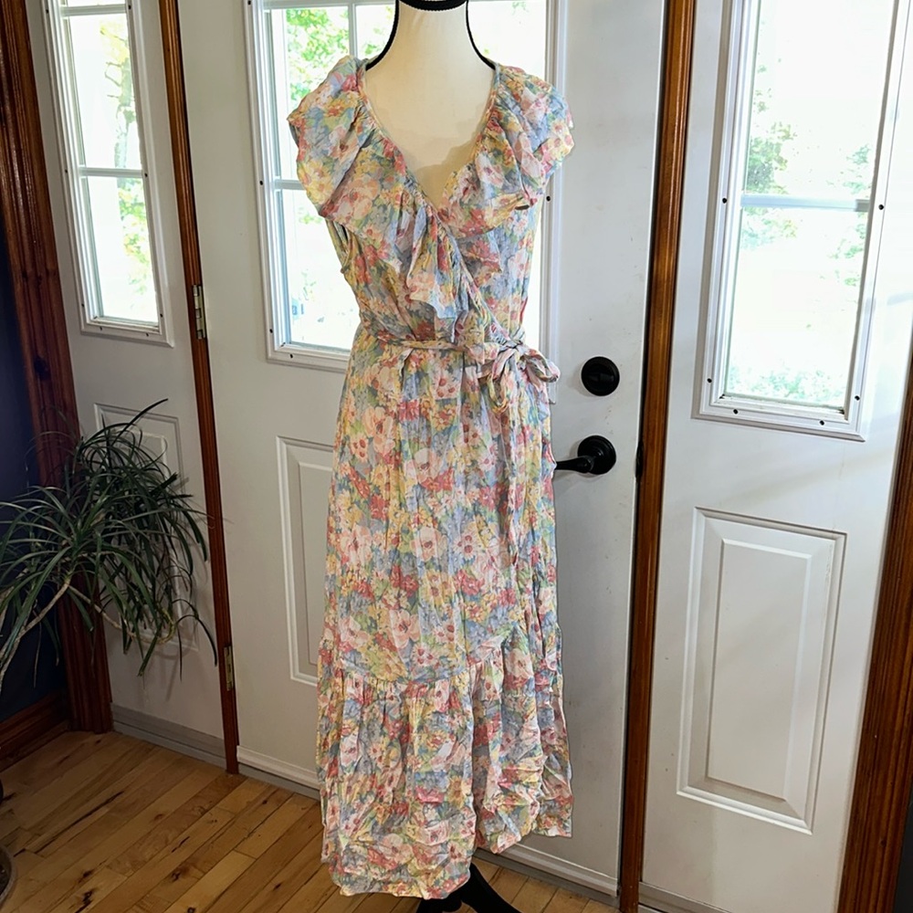 Joe Fresh X Jillian Harris Blushing Flower Wrap Dress